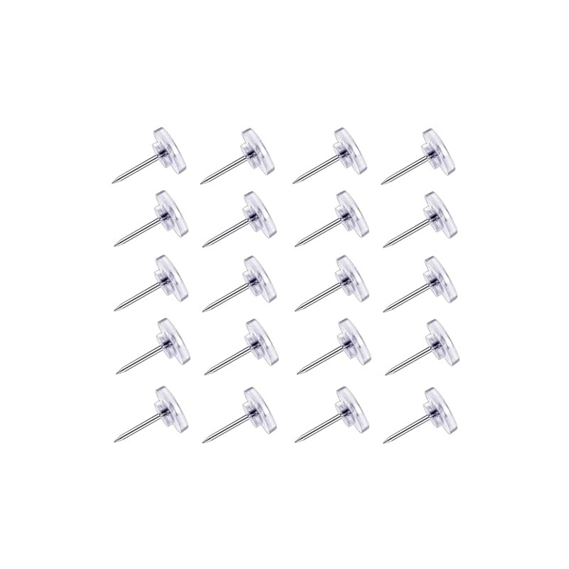 150 Count Push Pins, Clear Thumb Tacks, Flat Thumb Tacks