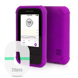 YOUSHARES Silicone Case for G6 Receiver - Soft Receiver Case with 20 Packs Transparent Adhesive Patches, Anti-Drop Scratches Protective Case Perfect Protection of Device (Purple)