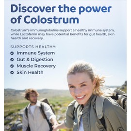 Healths Harmony Colostrum 1,000mg (Non-GMO) 30% IgG Immunoglobulins - Immune System Support, Gut Health & Respiratory Health Supplement - Low Heat Processed Bovine Colostrum - 60 Capsules - No Powder or Pills