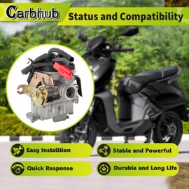 Carbhub GY6 50cc Carburetor for GY6 49cc 50cc Four Stroke Chinese Scooter Moped Taotao Kymco
