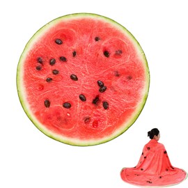 Floatdream Watermelon Blanket, Unique Wool Blanket, Creative Blanket with Realistic Food Pattern, Versatile Bedroom and Sofa Blanket for All Seasons (150 x 150 cm)