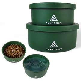 AVERYDAY 40 Oz Travel Dog Bowls with Lids, 2-in-1 Portable Pet Bowls for Food and Water, Leakproof Travel Dog Food & Water Bowl for Outdoor, Camping, Travel Dog Food Bowls, Daycare Pet Bowls