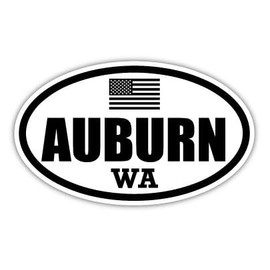 3 Pack Reflective Auburn WA Washington King County Stealthy US Flag Euro Decal Sticker Vinyl for Hard Hats, Bottles, Glass, Toolbox 2" x 3"
