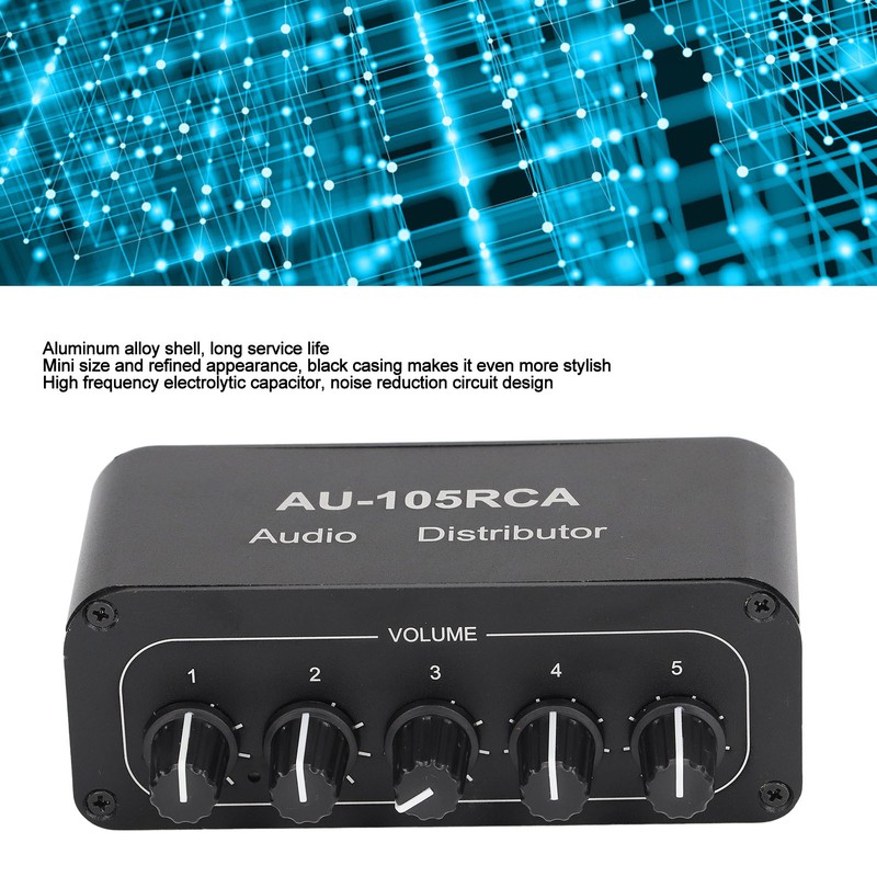 Bi Directional Audio Switcher High Fidelity 5 Way Audio Switch