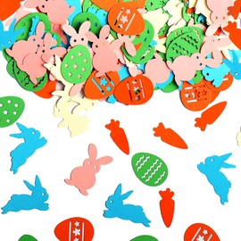 200pcs Easter Confetti Easter Rabbits Paper Confetti Easter Colorful Eggs Bunny Decor Table Confetti for Easter Holiday Early Education Easter Party Favor for Table DIY Crafting Decoration Supplies