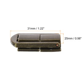 sourcing map 5Pcs Toggle Catch Lock, 1.22" x 0.98" (LxW) Zinc Alloy Hasp Lock Latch Clasp for Jewelry Box Wooden Case Toolbox, Bronze
