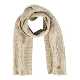 camel active Men's Knitted Scarf Made of High-Quality Merino and Alpaca Wool, sand