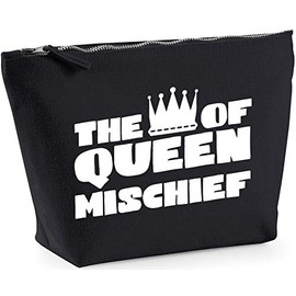 Hippowarehouse Queen of mischief printed make up cosmetic wash bag 18x19x9cm
