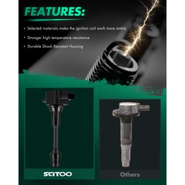 SCITOO Ignition Coil Coils Pack fits for Nissan X-Trail 2.5L 2002-2013 for Nissan Sentra 2.5L 2002-2008 for Nissan Altima 2.5L 2002-2006 UF350 224488H3 C1398 1 PCS