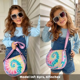 Choco Mocha Girls Purses for Kids 6-8 Girls Crossbody Purse for Girls age 8-10 Kids Crossbody Bag for Girls Crossbody Bag Tie Dye Purse for Little Girls age 4-6 5 6 7 8 9 Pride Gifts Colorful