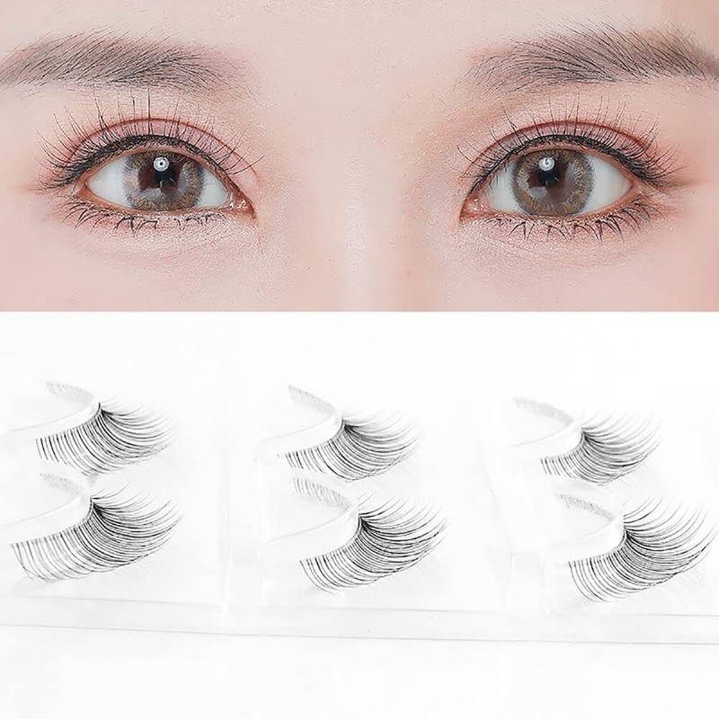 Musegetes False Eyelashes 4D Clear Band False Eyelashes Natural False