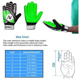 NARZ Goalkeeper Gloves for Kids with Super Grip Latex Having Shock Absorption Padding To Protect Kids' Palms and Fingers, Kids Goalie Gloves Available In Bright Eye-Catching Colors