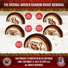 Capti Rainbow Bridge Dog Memorial Gifts, Cat Memorial Gifts - I'll Meet You at The Rainbow Bridge - Pet Loss Gifts, Bereavement, Sympathy Keepsake Dog Mom, Dog Dad for Loss of Pet (Dog and Two Moms)