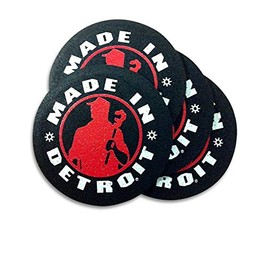 Made In Detroit - Recycled Tire Coaster Set - MID Red