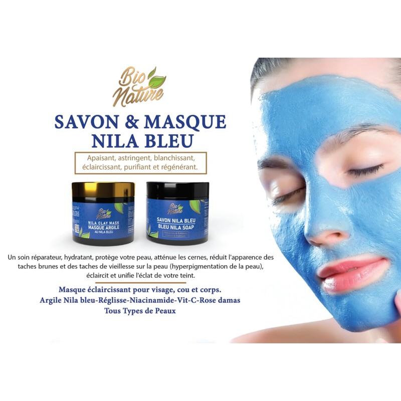 Savon Marocain Nila Bleue - Gommage exfoliant et éclaircissant corporel