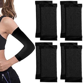 Geyoga 4 Pair Arm Wrap Shapers - Female Arm Trainers & Shapers for Women's Sport & Fitness (Black)