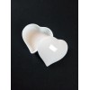 White Porcelain Heart Shaped Trinket Ring Jewelry Box With Lid