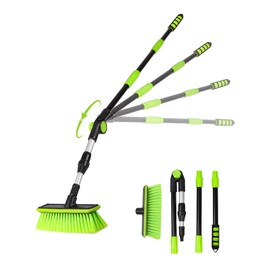 59" PBT 180°Rotatable Car Wash Brush with Long Handle New Process Not Easy to Produce Floating Hair Suitable for Snow Sweeping SUV MPV Truck Rv Caravan Indoor Outdoor Cleaning Window Wheel