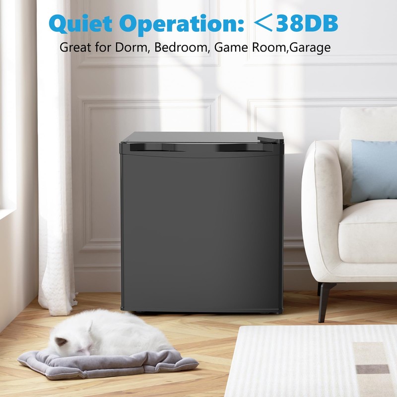 Electactic 1.7 Cu.ft Mini Fridge with Freezer, Compact Refrigerator, Single