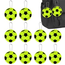 FMYODWU 10 Pieces Reflective Footballs, Reflective Sheets, Durable Reflective Safety Tags School Bag Pendants, Reflective Pendants for Night Riding, Running and Hiking