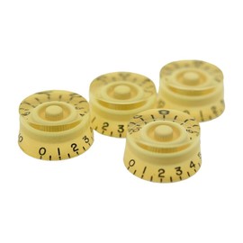 KAISH Pack of 4 American Spec LP Guitar Speed Dial Knobs 24 Fine Spline Control Knobs for Les Paul with CTS Split Shaft Pots Cream
