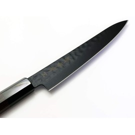 【黒影】ペティ150 Ｖ金10号鎚目フッ素加工和式包丁