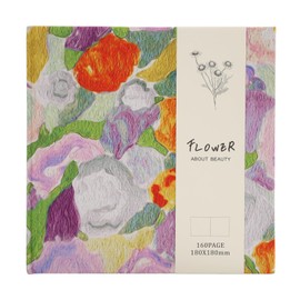 Yonjay Watercolor Sketchbook, 7.1x7.1 Inch Portable Square Cloth Cover Notebook, 83 Sheets Watercolor Drawing Papers, 100 GSM Art Paper Sketchbook, Purple and Orange