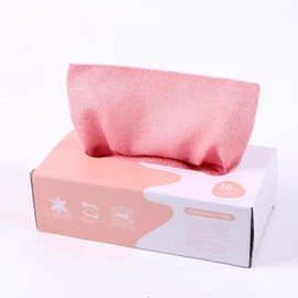 Rank Rover Microfiber Cleaning Towels | Lint-Free| Reusable Cleaning Rags for Home |Kitchen, Car | Ultra Absorbent Washable | Streak-Free Towels for Dishes, Glass, Counters (20- Pack) (Pink)