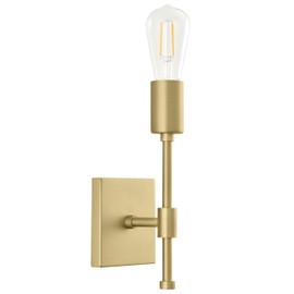 Linea Gold Wall Sconce Lighting - Berbella Modern Farmhouse Bathroom Vanity Wall Light Fixture for Hallway Living Room Bedroom with LED Edison Bulb Included - UL Listed