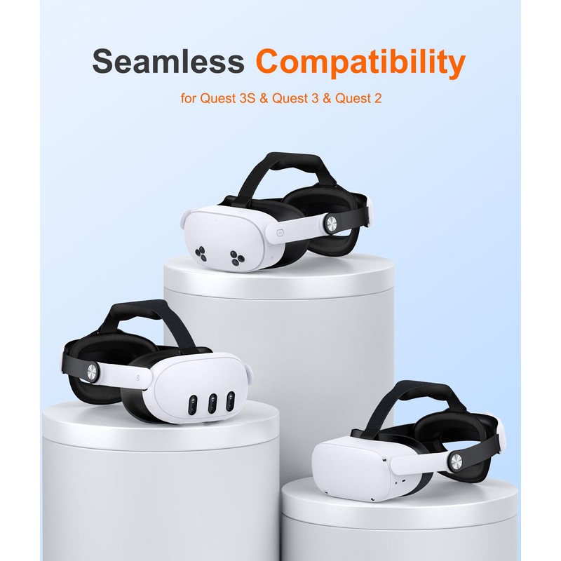KawayeReal for Meta Quest 3S/Quest 3/Quest 2 Head Strap with