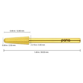 USA PANA Professional 3/32" Shank Size - Cone Shape Carbide Bit - Nail Drill Bit for Manicure Pedicure Tools Dremel Machine - Gold, Silver (Extra Fine, Gold)