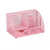 Pink Desk Organiser, Mesh Metal Office Organiser with Drawer and