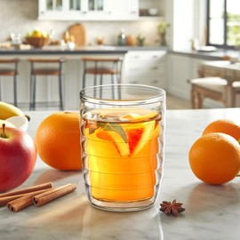 Amazing Abby - Arctic - 16-Ounce Insulated Plastic Tumblers (Set of 4), Double-Wall Plastic Drinking Glasses, All-Clear Reusable Plastic Cups, BPA-Free, Shatter-Proof, Dishwasher-Safe