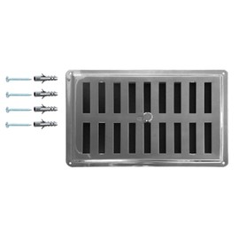 Stainless Steel Adjustable Air Vent Grille – INOX AISI 316 Non-Magnetic, Regulated HVAC Diffuser, Convection Inlet/Outlet Vent Cover for Wall or Ceiling. (9 x 6 inches)