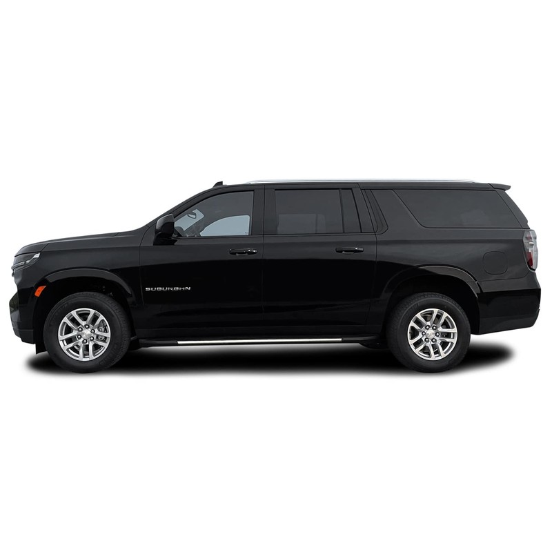 Chrome Delete Blackout Vinyl Overlay for 2021-2022 Chevy Suburban Window