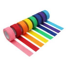 Colored Masking Tape - 8 Rolls 1 Inch x 15M Kids DIY Craft Set,Colored Tape for Classroom & Party Decorations,Kids DIY Art Projects,Labeling or Coding,Assorted Color Coded and Home Painting
