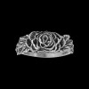Mainland Silver Size 4 Diamond Cut Full Bloom Rose Ring