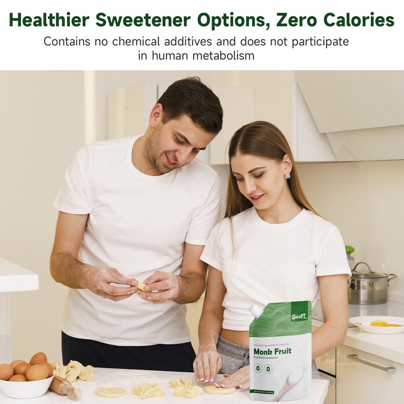 SPICEEL Value-Size Monk Fruit Sweetener with Erythritol | Bulk White