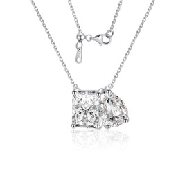 Bonlavie Necklace for Women 925 Sterling Silver Rhodium Plated Pendant Necklace CZ Jewelry Birthday Gift Ideas for Women