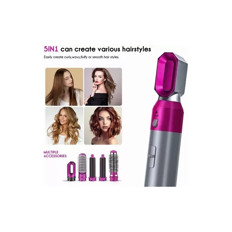 QTY Cepillo 5 En 1 Secadora De Pelo Rizadora Aire