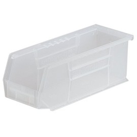 Akro-Mils 30224 AkroBins Plastic Storage Bins, Space-Saving Stackable Bins for Garage, Pantry, Craft Organization, 11" L x 4" W x 4" H, Clear, 12-Pack