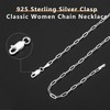 Hadoken Sterling Silver Paperclip Chain Necklace for Women, 22 Inch