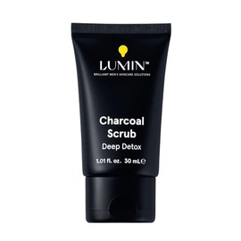Lumin Exfoliante Facial de Carbón activado para hombres - Exfoliating Rub | Evitar una piel opaca, reducir la sequedad, minimizar los poros, manchas oscuras, puntos negros y la irritación despues del afeitado, 1oz (30 ml)