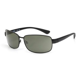 Marcolin Eyewear Men's Metal Sun Glasses Polarized Oval Sunglasses, Matte Black, 64/15/130