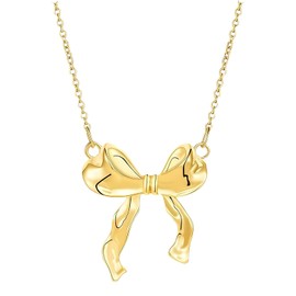 Benaewa Bow Necklace, Golden Fashion Alloy Necklace, Jewellery for Women Girls Daily Wear