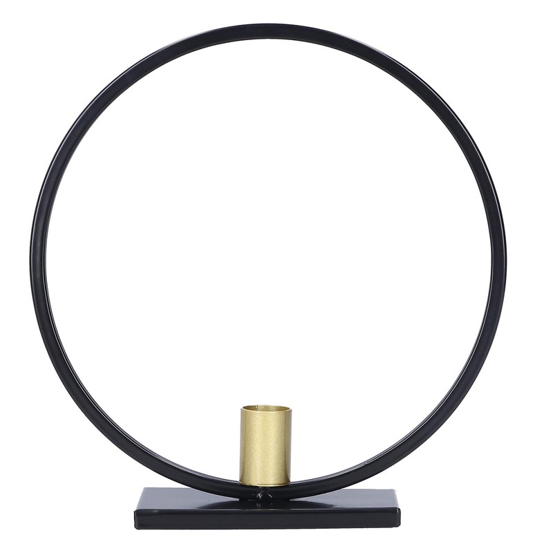 Simple Round Candle Holder Wrought Iron Home Candlestick for Dinner