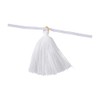 4" x 2" White Fringe Tassel Polyester Cellophane Bag Ties