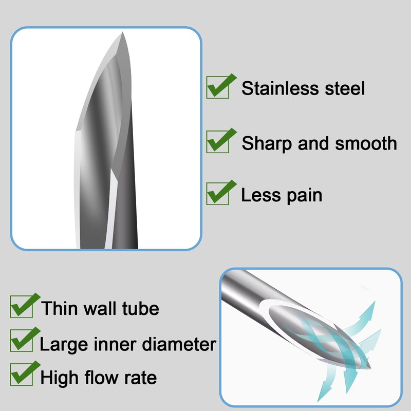 JIBENGAO 27G 1/2 Inch Needle (27g 13mm), 100Pcs Individually Wrapped