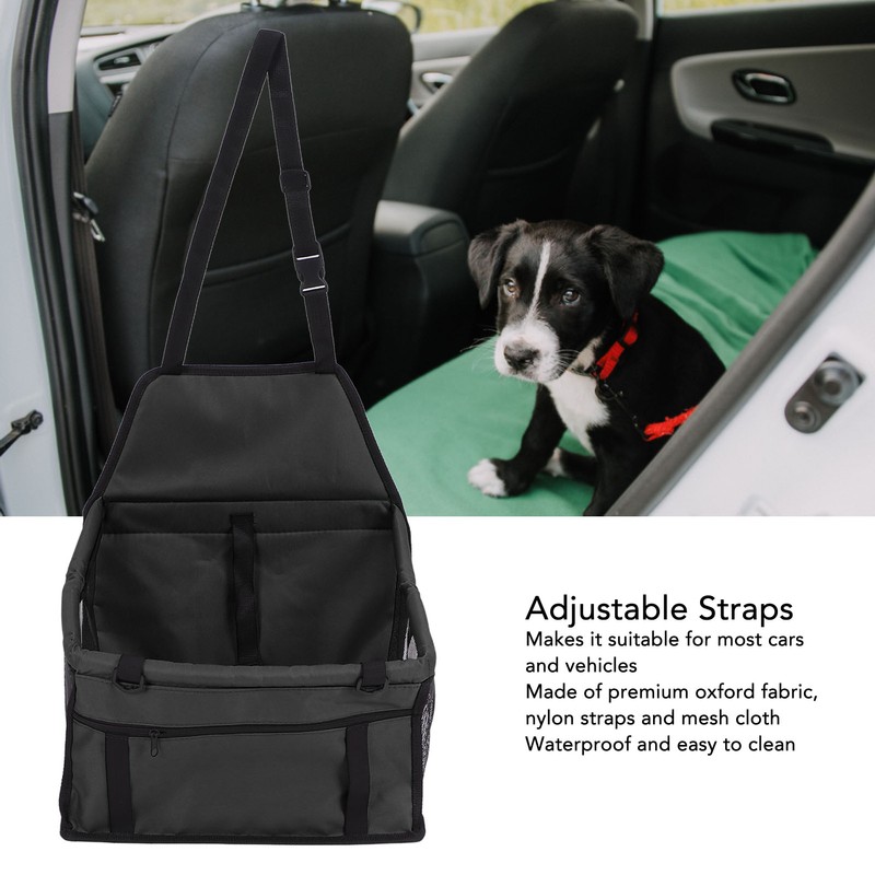 Pet Car Seat Waterproof Breathable Prevent Slip Adjustable Straps Dog