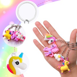 Alomois 12 Pack Unicorn Party Favor 3D Keychain for Unicorn Birthday Event Party Favors Supplies